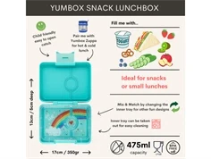 Yumbox Snack bento madkasse turkis/regnbue med 3 rum